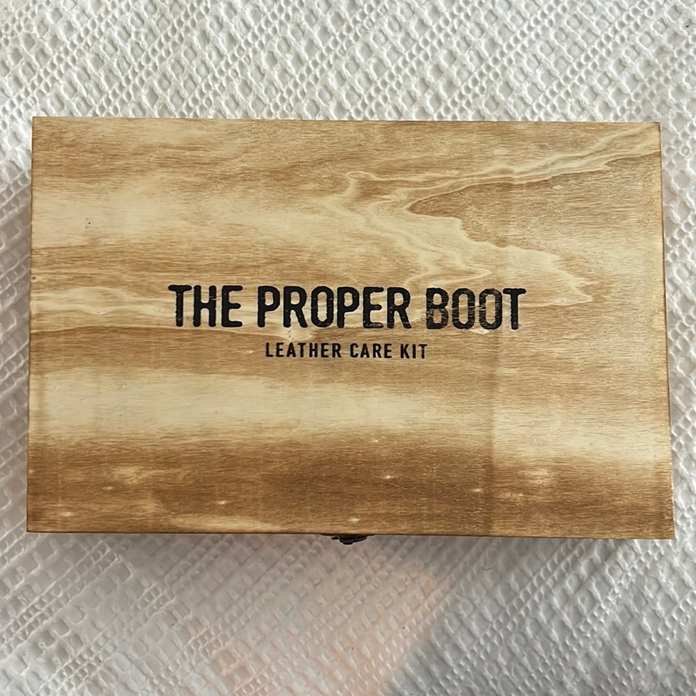 A leather care kit. Never used. Never opened.